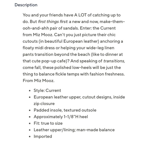 NIB Miz Mooz Current 38 7.5-8 Tan Leather Open Toe Cutout Heeled Sandal Wheat - Picture 11 of 12